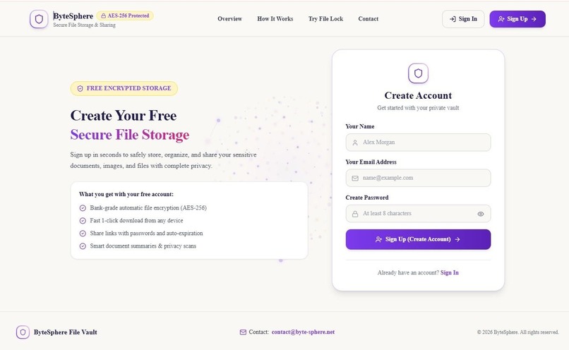 ByteSphere File Vault – screenshot 3