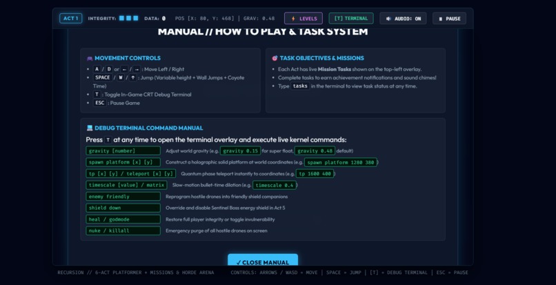 "Recursion" — A Genre-Shifting Browser Platformer – screenshot 2