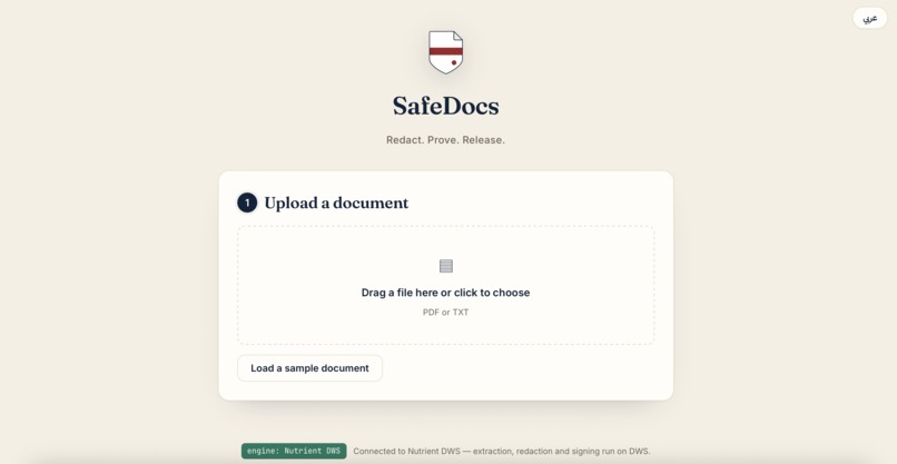 SafeDocs — Bilingual Document Redaction & Proof – screenshot 1