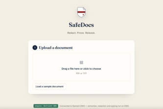 SafeDocs — Bilingual Document Redaction & Proof