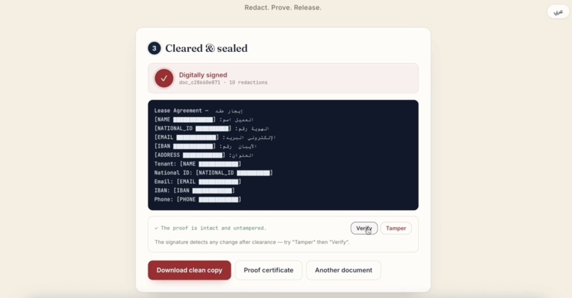 SafeDocs — Bilingual Document Redaction & Proof – screenshot 4