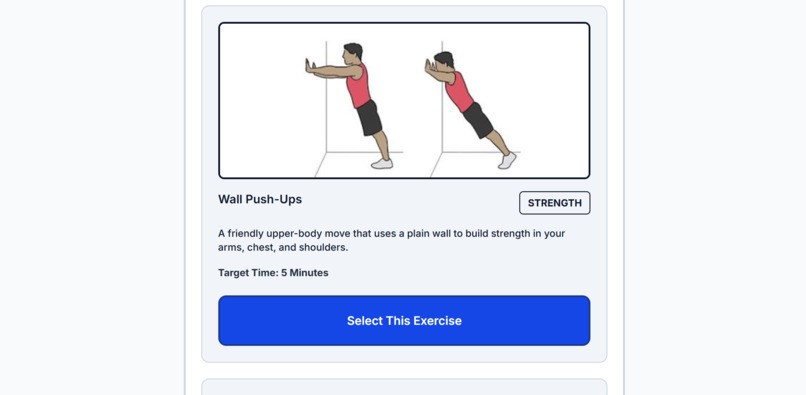 Senior Fitness Scheduler – screenshot 1