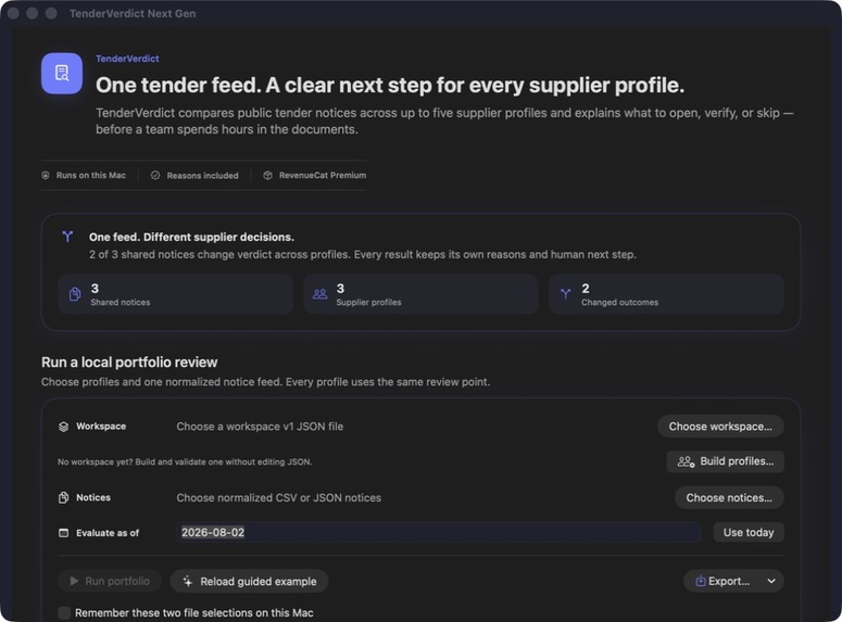 TenderVerdict Next Gen – screenshot 1