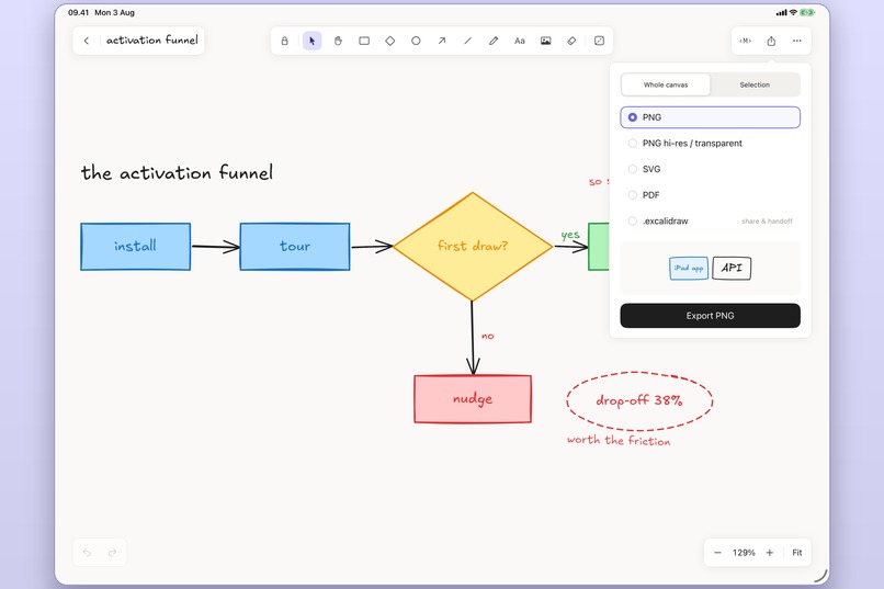 Xcalidraw: native Excalidraw for iPad – screenshot 9