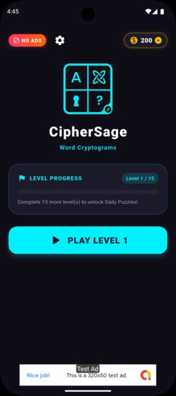 CipherSage: Word Cryptograms – screenshot 3