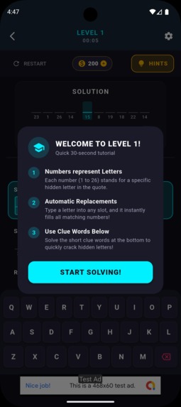 CipherSage: Word Cryptograms – screenshot 6