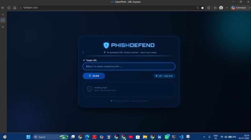 PhishDefend – AI URL Threat Scanner – screenshot 1