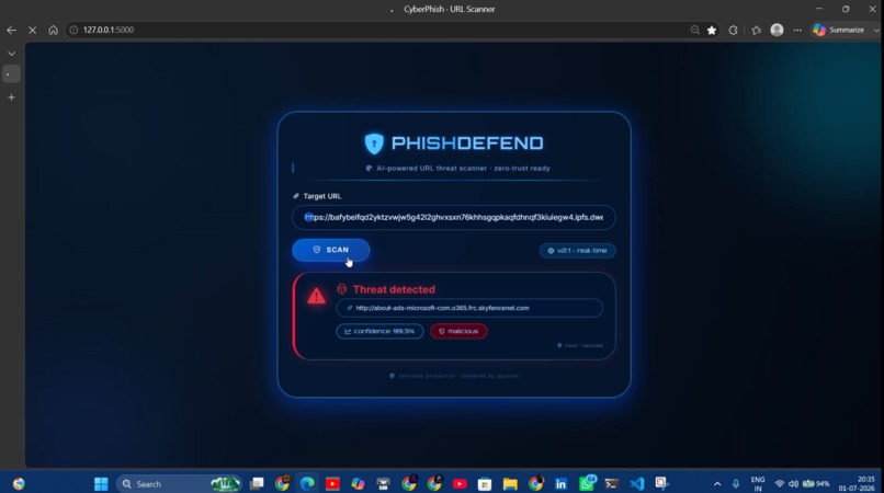 PhishDefend – AI URL Threat Scanner – screenshot 3