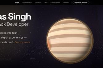 CosmicFolio – Interactive 3D Space Portfolio