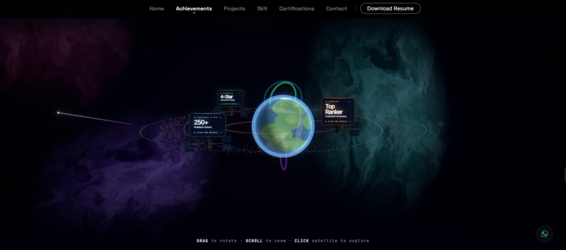 CosmicFolio – Interactive 3D Space Portfolio – screenshot 5
