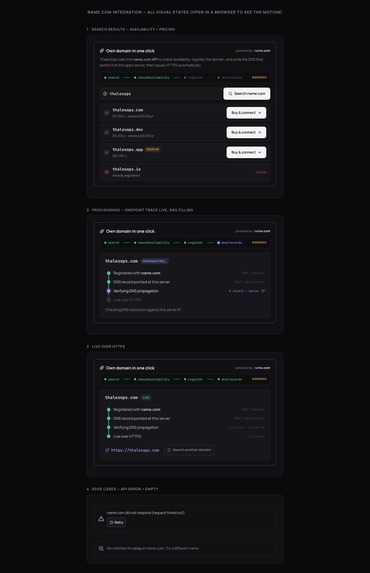 ThalesOps: one-click domains via name.com – screenshot 3