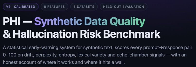 PHI — Synthetic Data Quality & Hallucination Risk Benchmark – screenshot 1