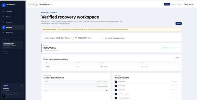 DomainTwin AI: Verified DNS Recovery – screenshot 4