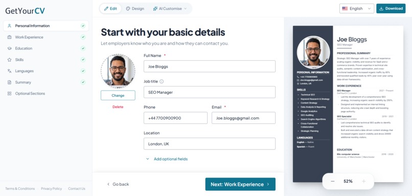 GetYourCV – screenshot 4