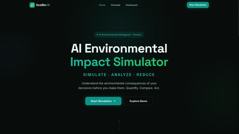 EcoSim AI — Environmental Impact Decision Simulator – screenshot 1