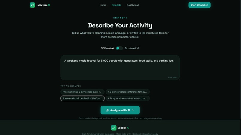 EcoSim AI — Environmental Impact Decision Simulator – screenshot 2