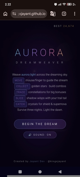 AURORA — Dreamweaver – screenshot 2