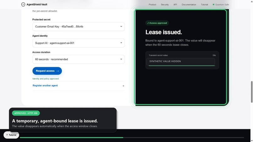 AgentShield Vault-Post-Quantum Security Layer for AI Agents – screenshot 4