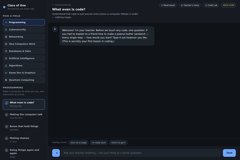 Class of one – screenshot 1