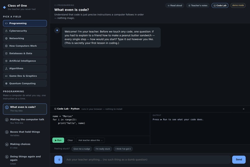 Class of one – screenshot 5