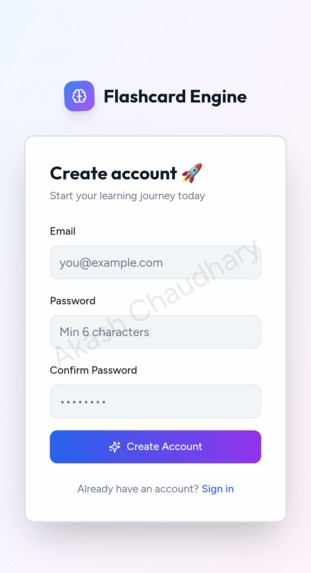 AI POWERED FLASHCARD ENGINE STUDY ASSISTANT  – screenshot 1