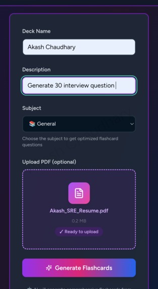 AI POWERED FLASHCARD ENGINE STUDY ASSISTANT  – screenshot 7