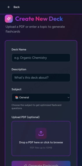 AI POWERED FLASHCARD ENGINE STUDY ASSISTANT  – screenshot 6