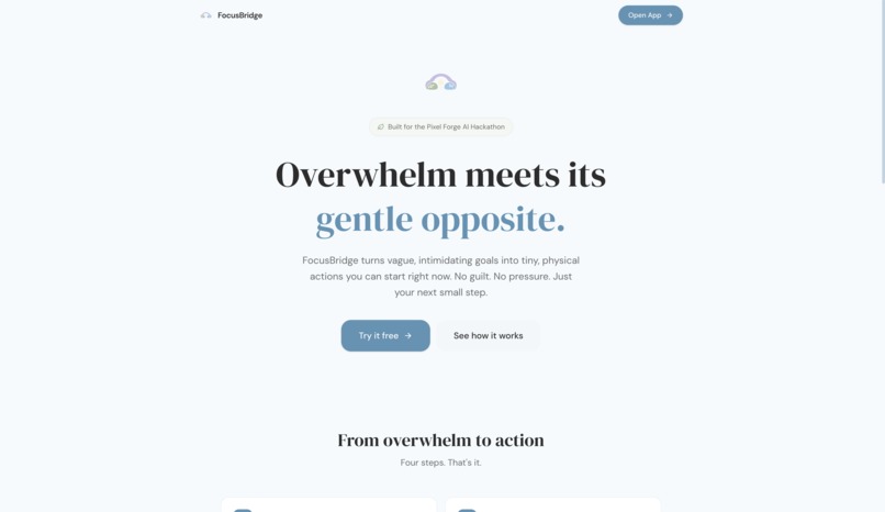 FocusBridge — A Calmer Way to Get Things Done – screenshot 1