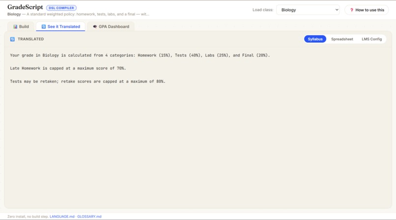 GradeScript – screenshot 3