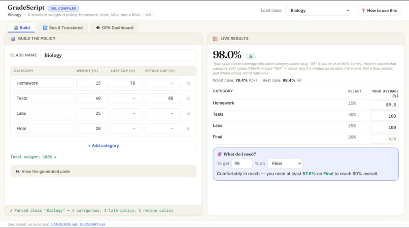 GradeScript – screenshot 5