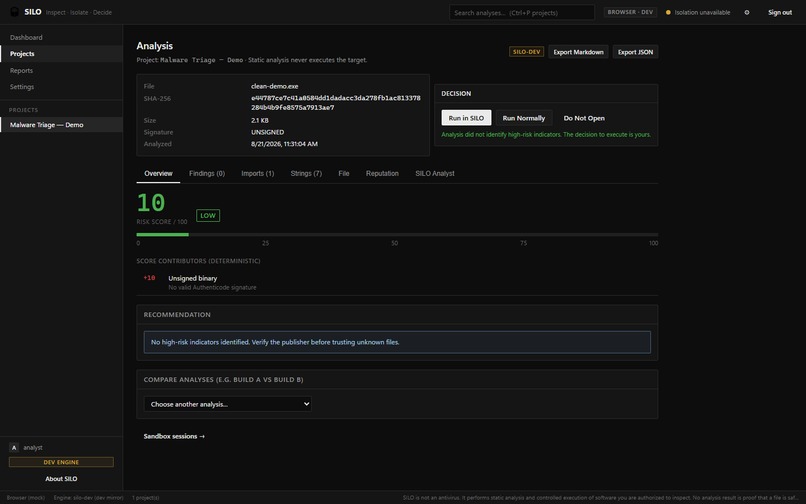 Suspicious Isolation & Logging Optimizer (SILO) – screenshot 8