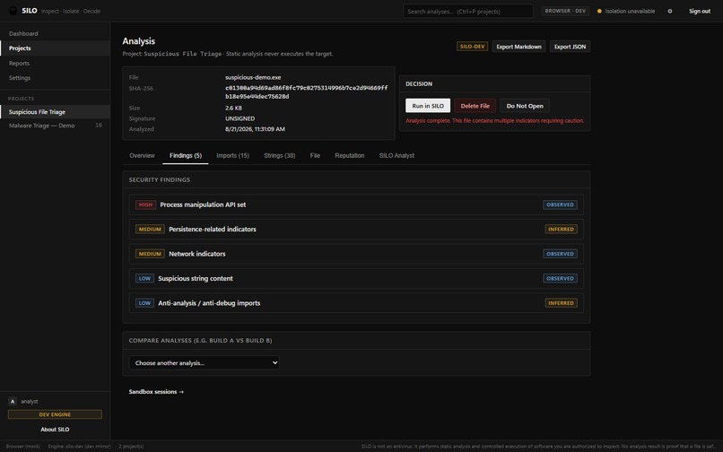 Suspicious Isolation & Logging Optimizer (SILO) – screenshot 12