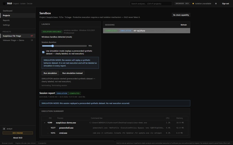 Suspicious Isolation & Logging Optimizer (SILO) – screenshot 15