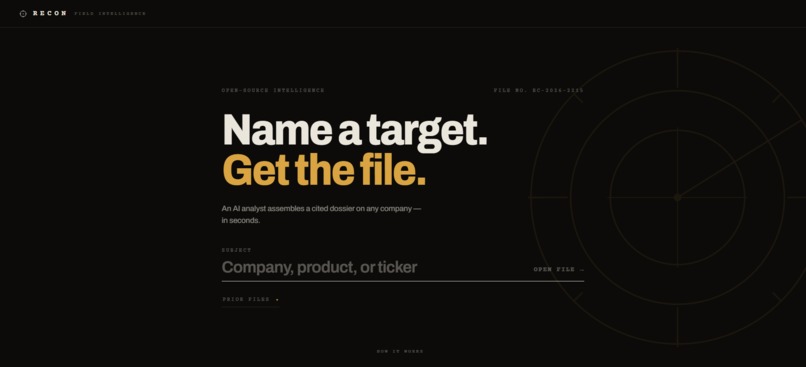 Recon : AI - Intelligence Dossiers. – screenshot 1