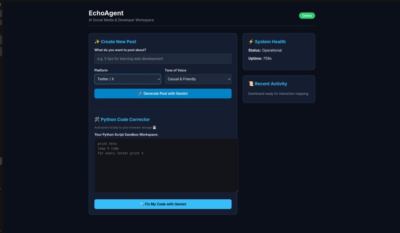 echo agent – screenshot 1