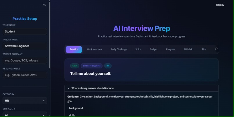 AI Based Interview Preparation System – screenshot 1