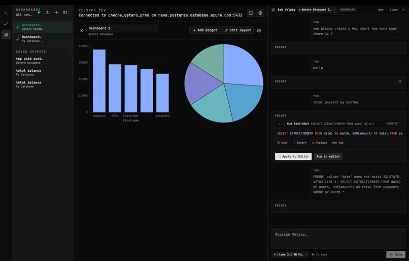 Veloxdb – screenshot 2