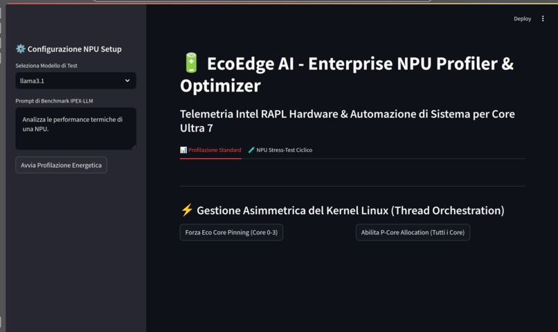 EcoEdge AI - Enterprise NPU Profiler & Optimizer – screenshot 1