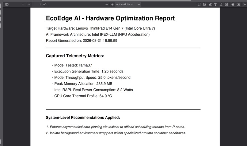 EcoEdge AI - Enterprise NPU Profiler & Optimizer – screenshot 3
