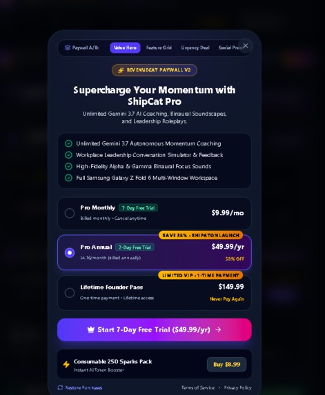 ShipCat AI: Daily Momentum & Monetization Engine – screenshot 4