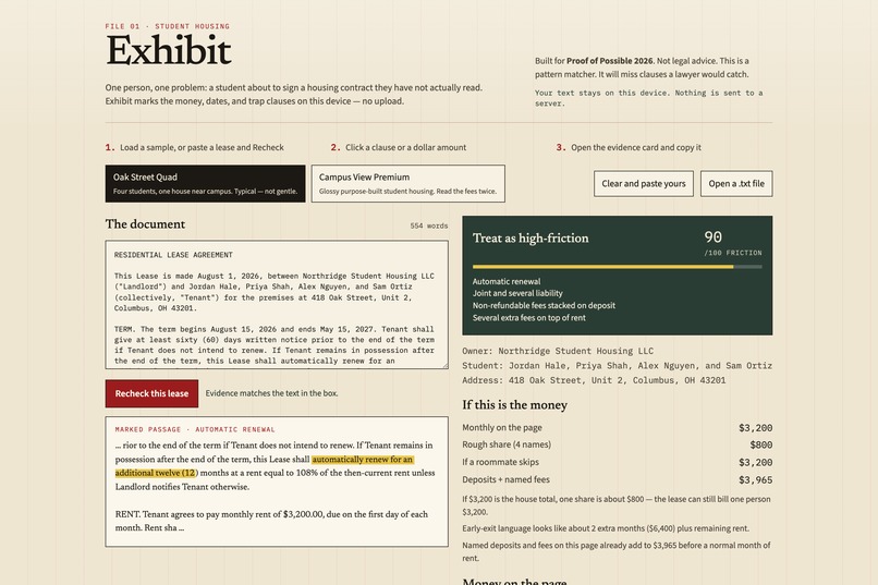 Exhibit – screenshot 1