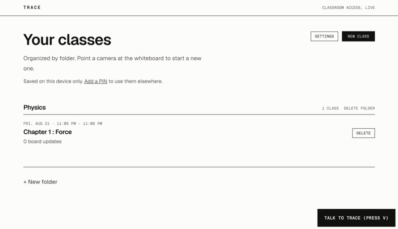 trace – screenshot 1