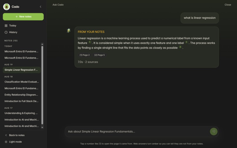 Cado AI: Smart Notes & Quizzes – screenshot 6