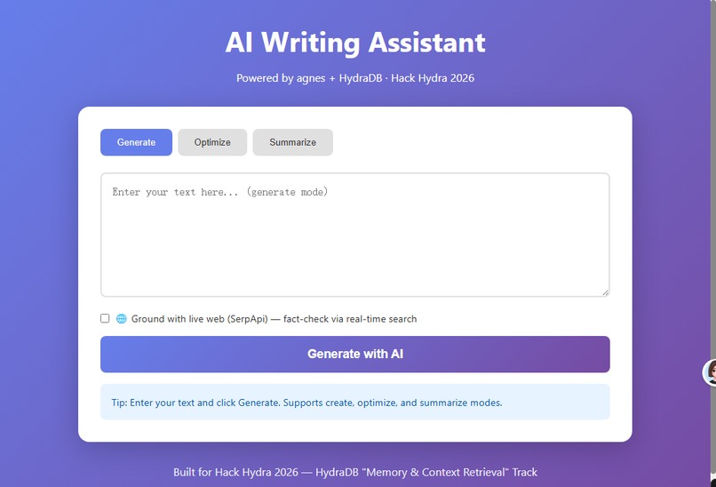 Scriba — AI Writing Assistant (API + Cloud + AI) – screenshot 1