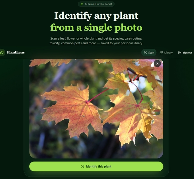plant lens – screenshot 2