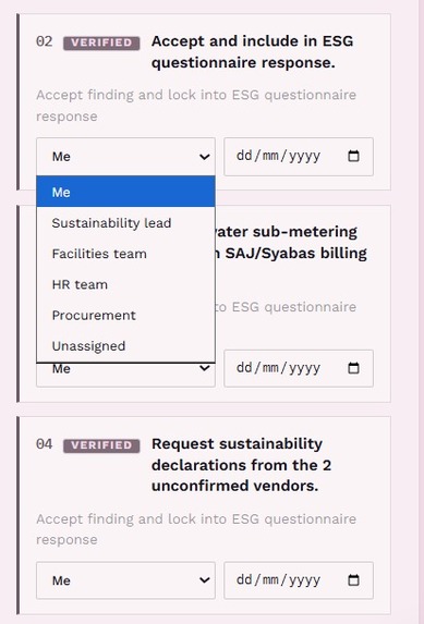 Samina — ESG Evidence & Action Ledger – screenshot 2