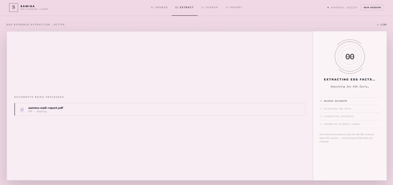 Samina — ESG Evidence & Action Ledger – screenshot 4