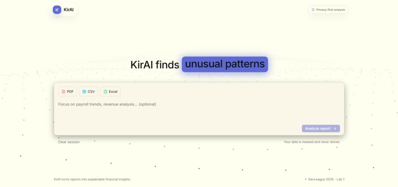 KirAI - Financial Report Analysis  – screenshot 1