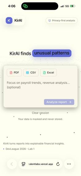KirAI - Financial Report Analysis  – screenshot 2