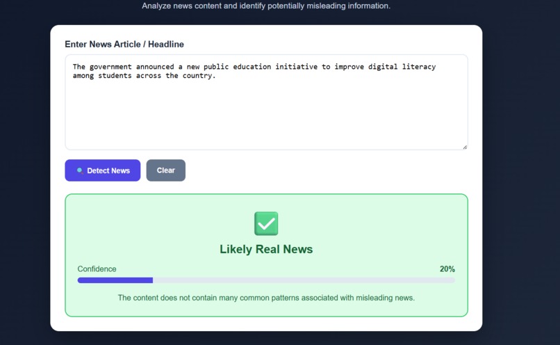 AI Fake News Detection – screenshot 3